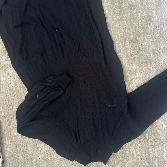 NWT Seraphine Black Pleated Bishop Sleeve Dress - Picture 8 of 11